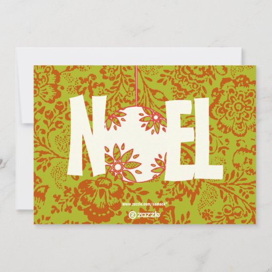  Floral Lime Green-kerstkaart Feestdagenkaart (Achterkant)