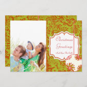  Floral Lime Green-kerstkaart Feestdagenkaart (Voorkant / Achterkant)