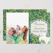  Floral Lime Green-kerstkaart Feestdagenkaart (Voorkant / Achterkant)