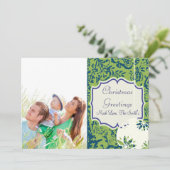  Floral Lime Green-kerstkaart Feestdagenkaart (Staand voorkant)