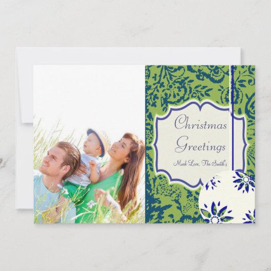  Floral Lime Green-kerstkaart Feestdagenkaart (Voorkant)