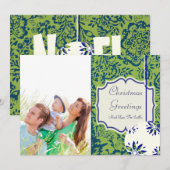  Floral Lime Green-kerstkaart Feestdagenkaart (Voorkant / Achterkant)