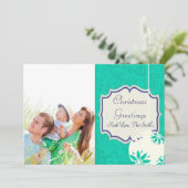 Floral Lime Green-kerstkaart Feestdagenkaart (Staand voorkant)