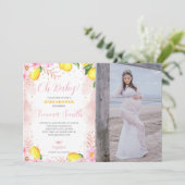 Floral limonade Baby shower foto Kaart (Staand voorkant)