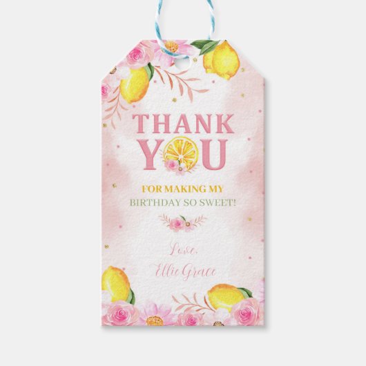 Floral limonade verjaardagscadeau Label Cadeaulabel (Voorkant)