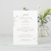 Floral Line Art Butterflies Wedding Details Informatiekaartje (Staand voorkant)