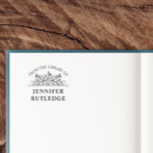 Floral Line Art Curved Text Book Bord Zelfinktende Stempel