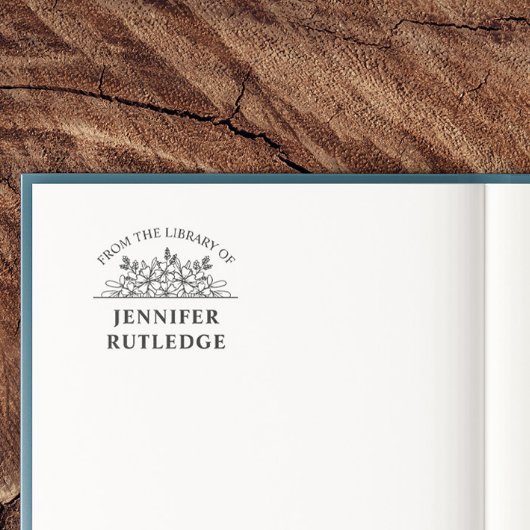  Floral Line Art Curved Text Book Bord Zelfinktende Stempel