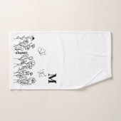 Floral Line Art Custom Monogram Bad Handdoek (Handdoek)