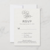 Floral Line Art Eenvoudige op maat gemaakte klassi Kaart (Voorkant)