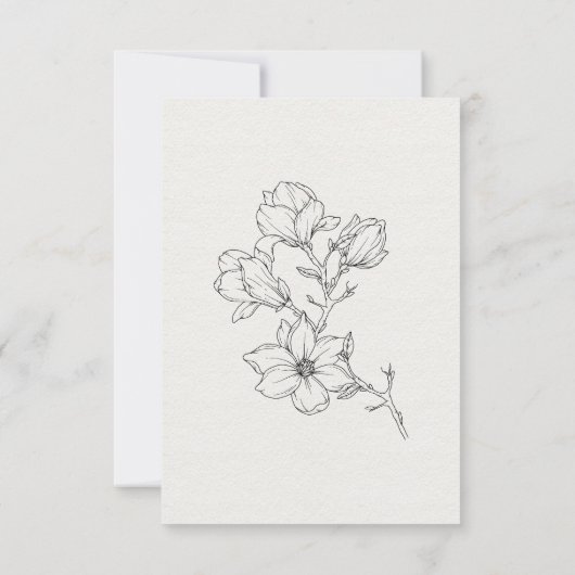 Floral Line Art Eenvoudige op maat gemaakte klassi Kaart (Achterkant)