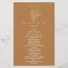 Floral Line Art Goldenrod Yellow Weddenschap