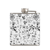 Floral Line Art Heupfles (Achterkant)