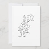 Floral Line Art Minimal Eenvoudige bruiloft op maa Kaart (Achterkant)