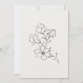 Floral Line Art Minimal op maat gemaakte ivoren br Kaart (Achterkant)