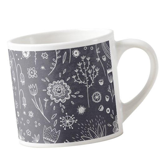 Floral Line Art Monochrome Espresso Kop