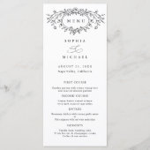 Floral Line Art Wedding Flat Menu (Voorkant)