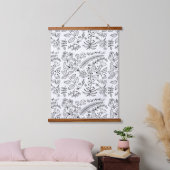 Floral Line Art You Color Hangend Wandkleed (Slaapkamer)