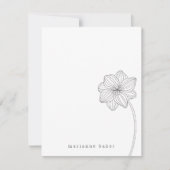 Floral Line Drawing Personalized Notecard Bedankkaart (Voorkant)