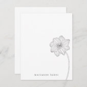 Floral Line Drawing Personalized Notecard Bedankkaart (Voorkant / Achterkant)