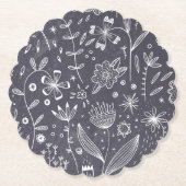 Floral Line Monochrome Kartonnen Onderzetters (Voorkant)