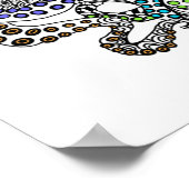 Floral line tangle octopus poster (Hoek)