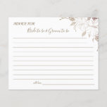 Floral Line Wedding Advice Card Shower Flyer<br><div class="desc">Voeg uw informatie en voor verdere aanpassing toe,  klik de verbinding "klik om verder aan te passen". ~ Controleer het collectie voor overeenkomende games,  uitnodigingen,  borden en meer ~</div>