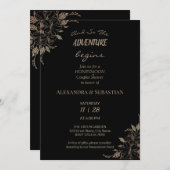 Floral Lines Grass Honeymoon Shower Kaart (Voorkant / Achterkant)