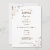 Floral Lines Grass Honeymoon Shower Kaart (Voorkant)