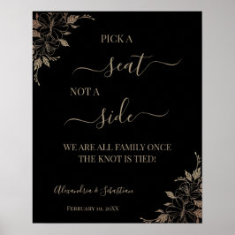 Floral Lines prikken een zitplaats zonder zijband Poster