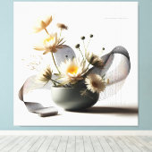 Floral Linework Composition Canvas Afdruk (Insitu (Houten vloer))