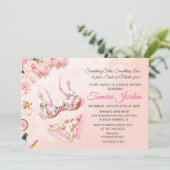 Floral Lingerie Bridal Shower Uitnodiging (Staand voorkant)