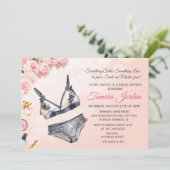 Floral Lingerie Bridal Shower Uitnodiging (Staand voorkant)