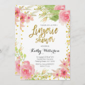 Floral Lingerie Shower Kaart (Voorkant / Achterkant)