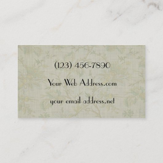  Floral-linnen afgesneden Visitekaartje (Achterkant)