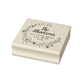 Floral lint krans familienaam retouradres rubberstempel (Stempel)