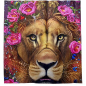Floral Lion Head Douchegordijn (Voorkant)