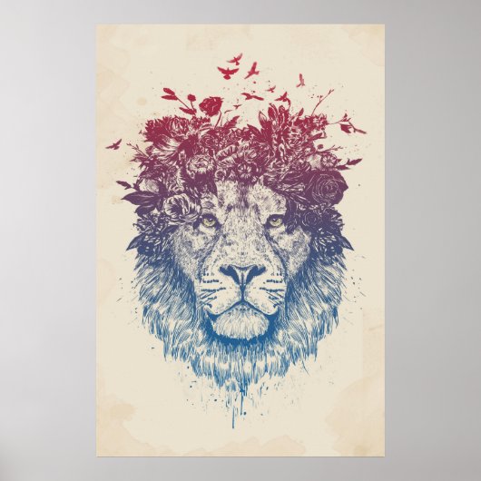 Floral lion III Poster (Voorkant)