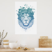 Floral lion poster (Keuken)