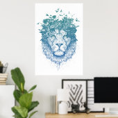 Floral lion poster (Thuiskantoor)