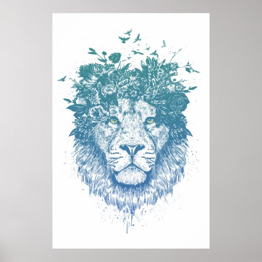 Floral lion poster (Voorkant)