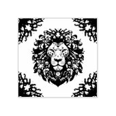 Floral Lion Silhouette Rubberstempel (Afrduk)