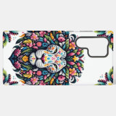 Floral Lion Silhouette Samsung Galaxy Hoesje (Achterkant horizontaal)