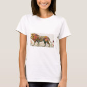 Floral Lion Silhouette T-shirt (Voorkant)