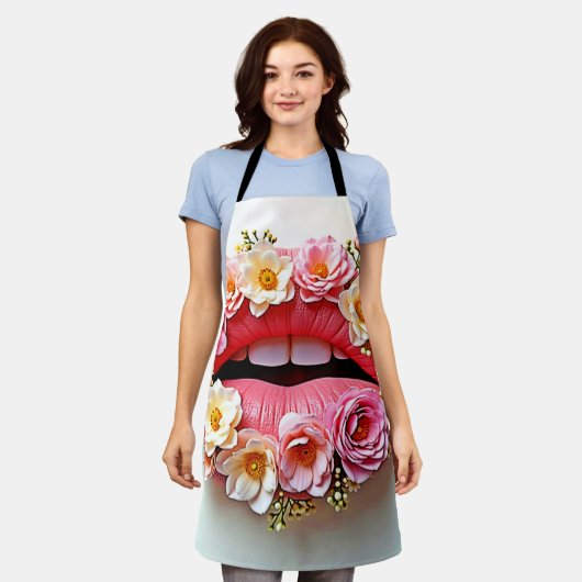 Floral Lips Artistry Schort (Gedragen)