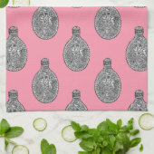 Floral Liquor Flask Pattern Roos Roze handdoek (Gevouwen)