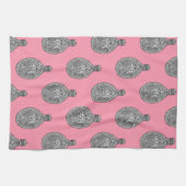 Floral Liquor Flask Pattern Roos Roze handdoek (Horizontaal)