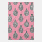Floral Liquor Flask Pattern Roos Roze handdoek (Verticaal)