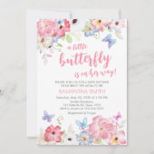 Floral Little Butterfly Baby shower Kaart (Voorkant)
