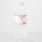 Floral Little Butterfly Baby shower Waterfles Etiket (Achterkant)